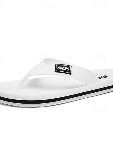  Herren Hausschuhe & Flip-Flops Komfort-Sandalen Wandern Wanderschuhe Sport Brautkleider schlicht Strand Design Outdoor PU Atmungsaktiv Slipper Schwarz Weiß Grün Sommer Herbst