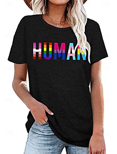  LGBTQ T-Shirt Camisas del Orgullo Arco iris Humano lesbiana Para Mujer Adulto Víspera de Todos los Santos Carnaval Mascarada Estampado en caliente Desfile del orgullo Mes del Orgullo