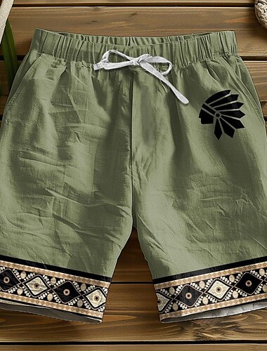  Herren Geometrisch Grafikdrucke Shorts Sommershorts Strandshorts Mittlere Taille Designer Ethno-Stil Lässig Täglich Ferien Elastischer Bund 3D-Druck Kordelzug Designer Bekleidung