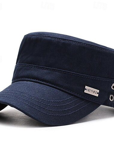  Herren Schiebermütze Sonnenhut Kappe Schwarz Marineblau Baumwolle Modisch Brautkleider schlicht Strasse Täglich Glatt Einstellbar Sonnenschutz Atmungsaktiv