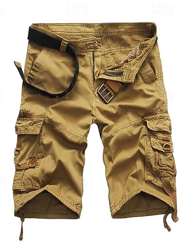  Herre Cargoshorts Bermudashorts Shorts til turbruk Benetrekk Multi lomme 6 lommer عادي Komfort Knelengde Daglig Sport Gatemote Stilfull Militærgrønn Svart Mikroelastisk