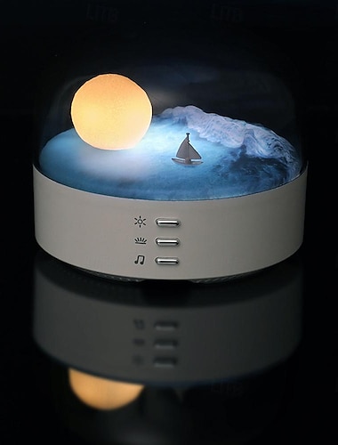  nattlampa bärbar steglös dimbar bluetooth-högtalare led touch play sänglampa sovrumsinredning ljus ögonskydd måne nattlampa med touch-omkopplare varm sval belysning sänglampa