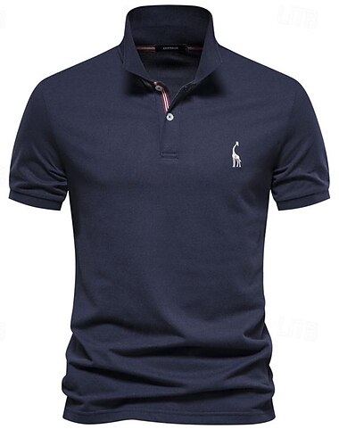  Herren Golfhemd Golfpolo Arbeit Casual Kargen Kurzarm Basic Modern Hirsch Taste Stickerei Frühling Sommer Regular Fit Schwarz Weiß Marinenblau Blau Fuchsie Grün Golfhemd