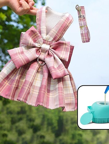  Hund Katze Geschirr Kleid Mode Niedlich Basic Waschbar Bequem Outdoor Alltagstauglich Spaziergang Hundebekleidung for Bichon Frise Zwergspitz Baby Haustier Papillon Klein