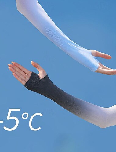  2024 Frühling und Sommer im koreanischen Stil, modische Ärmel aus Eisseide mit Farbverlauf, Sonnenschutzärmel für Männer und Frauen, Eisärmel für das Radfahren im Freien