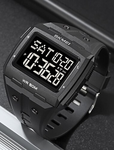  SKMEI Herr Digital klocka Utomhus Sport Mode Armbandsur Självlysande Stoppur Alarmklocka Nedräkning TPU Klocka