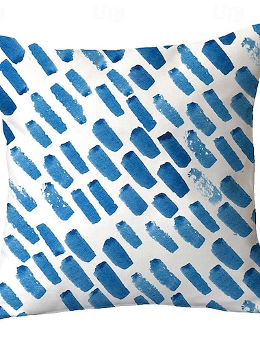  blauer dekorativer Kissenbezug, 1 Stück, weicher, quadratischer Kissenbezug für Schlafzimmer, Wohnzimmer, Sofa, Couch, Stuhl