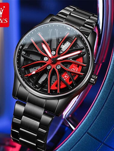  nuovi orologi da uomo di marca olevs ruota luminosa che gira orologio al quarzo orologio da polso da uomo impermeabile moda marea