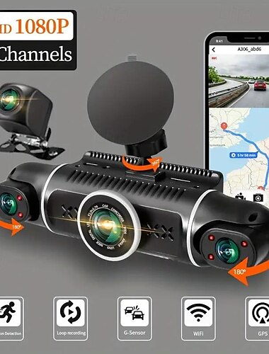  3.04 HD HD CarLog unterstützt WLAN-Verbindung mit Mobiltelefon unterstützt GPS-Track-Wiedergabe unterstützt Loop-Aufnahme Rückwärtsbild WDR-Autokamera mit G-Sensor