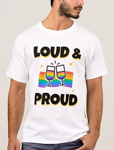  LGBTQ T-Shirt Camisas del Orgullo Arco iris Fuerte y orgulloso Gracioso lesbiana Homosexuales Para Pareja Unisexo Adulto Mascarada Estampado en caliente Desfile del orgullo Mes del Orgullo