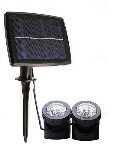  solar led dam spotlights nedsenkbare dam basseng lys med 3 lamper 18 led landskap spotlight undervanns lys ip68 vanntette solenergi hage lys for dam hage fontene utendørs plen dekorasjon