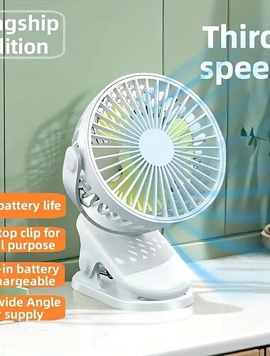  Dualmotor tragbarer Klimaanlagenventilator – 5-Gang USB Kühlgebläse mit großer Batterie für Camping und Reisen