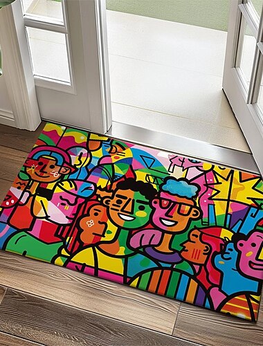  Juni Pride Monat Regenbogen Pride Monat LGBTQ LGBT Abstrakte Kunst Fußmatte Küchenmatte Bodenmatte Rutschfeste Teppich Ölbeständige Matte Innen Außen Matte Schlafzimmer Dekor Badezimmermatte Eingang