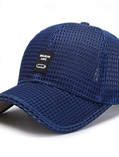  Herren Cap Basecap Sonnenhut Kappe Schwarz Blau Polyester Gitter Modisch Brautkleider schlicht Strasse Täglich Glatt Einstellbar Sonnenschutz Atmungsaktiv
