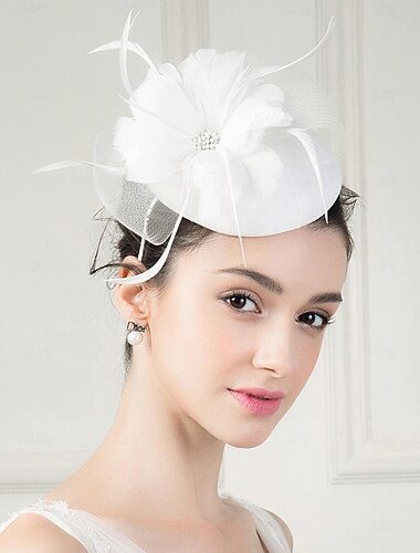  diademas tocados sombreros sinamay bombín/cloche sombrero platillo pastillero boda fiesta de té elegante boda con plumas tocado floral tocado