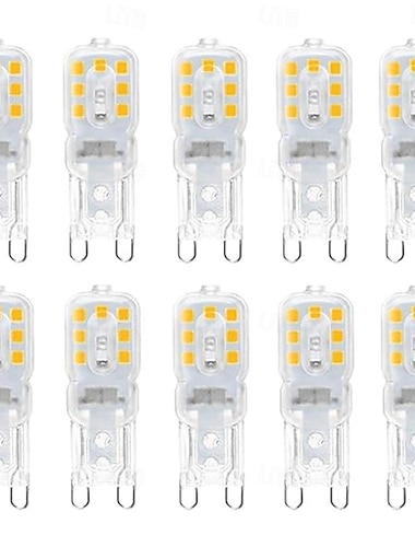  10 Uds. Bombilla led g9 superbrillante regulable 3w 220v 2835 lámpara blanco frío/blanco cálido luz de potencia constante bombillas led g9