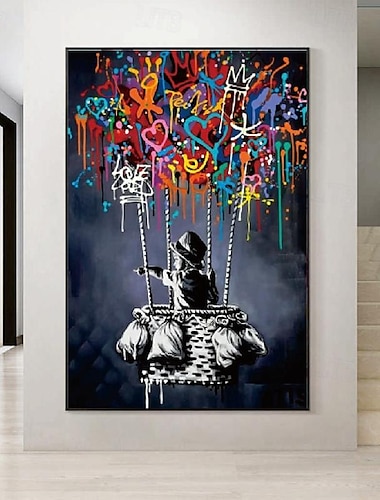  handgemachtes Stadtbild Pop Art Ölgemälde Street Art Gemälde strukturierte Leinwand Kunst Skyline Landschaft Kunst urbane Straßenszene Malerei moderne Wohnzimmer Wand Dekor