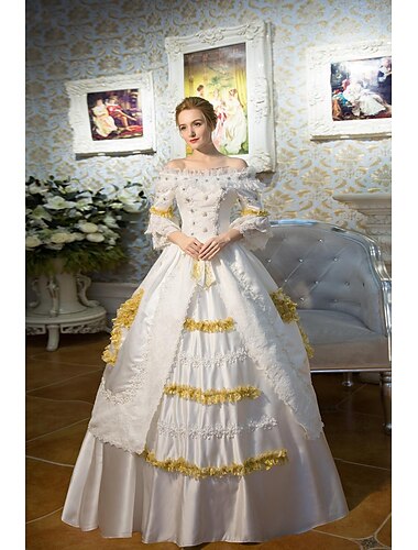  Gotisch Viktorianisch Vintage inspiriert Kleid Partykostüm Abschlussballkleid Prinzessin Shakespeare Einfarbig Ballkleid Damen Halloween Karneval Valentinstag Party Abendgesellschaft Maskerade
