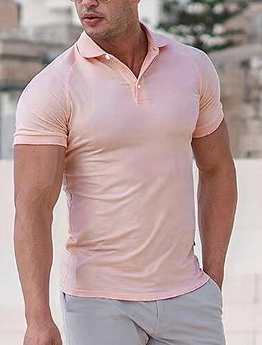  Herren Poloshirt aus Baumwolle Golfhemd Arbeit Casual Kargen Kurzarm Basic Modern Glatt Taste Frühling Sommer Regular Fit Schwarz Weiß Rosa Hell Gray Poloshirt aus Baumwolle