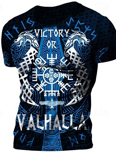  Viking-tatoeage T-Shirt Afdrukken 3D Grafisch Voor Voor heren Volwassenen Carnaval Maskerade 3D afdrukken Casual / Dagelijks