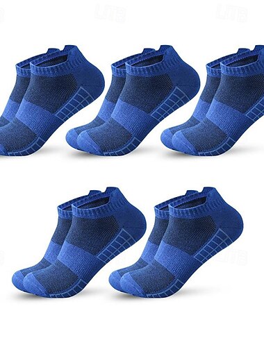  Herren 5er Pack Mehrfachpackungen Socken Ankle Socken Niedrig geschnittene Socken Laufsport Socken Freizeitsocken Schwarz Weiß Farbe Glatt Sport & Natur Täglich Urlaub Grundlegend Mittel Frühling