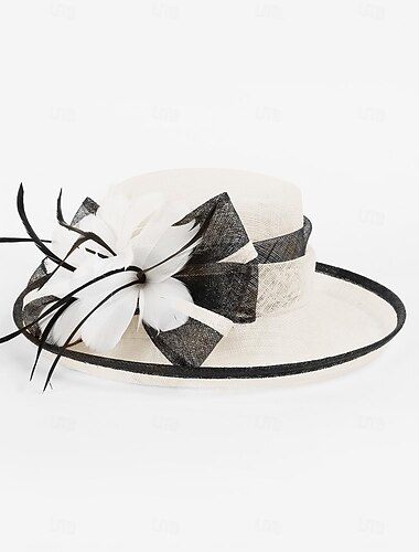  Fascinatoren Hüte Kopfbedeckungen Flachs Bowler / Cloche Hut Fischerhut Sonnenhut Hochzeit Tee-Party Elegant Hochzeit Mit Feder Blumig Kopfschmuck Kopfbedeckung
