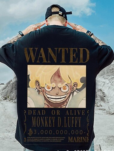  One Piece Μαϊμού D. Luffy Στολές Ηρώων Κοντομάνικο Κινούμενα σχέδια Στάμπα Μοτίβο Χαράκουκου Γραφικό Καβάι Για Ανδρικά Γυναικεία Ενηλίκων Μασκάρεμα Πίσω στο Σχολείο 3D εκτύπωση Δρόμος Καθημερινά
