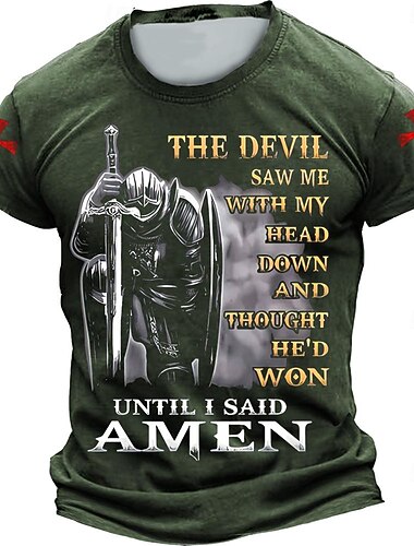  Men's Graphic T Shirt Short Sleeve T shirt 3D Print Crew Neck Shirt Retro Vintage Casual Street Style Sports Outdoor Holiday Going out Black Blue Green Spring & Summer Clothing Apparel S M L XL XXL