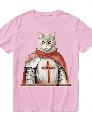  Tempelritter Krieger T-Shirt-Ärmel Muster Grafik Für Herren Erwachsene Halloween Karneval Maskerade Heißprägen Casual