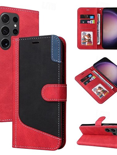  telefon Ügy Kompatibilitás Samsung Galaxy S25 S24 S23 S23 FE S22 S21 Ultra Plus A55 5G A35 5G A25 A15 Pénztárca kártya tok Mágneses Teljes testvédő Kitámasztó Mértani formák TPU PU bőr