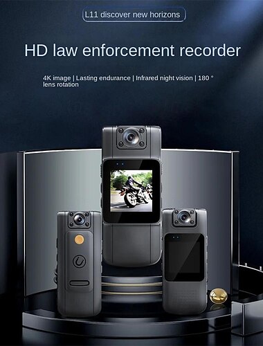  l11 bärbar wifi hd 4k brottsbekämpande instrument mörkerseende video dv sport cykelkamera