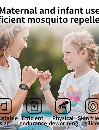  Pulsera Repelente de Mosquitos Ultrasónica – Cierre de Muñeca Usable para Niños Adultos e Infantes Ideal para Uso Exterior