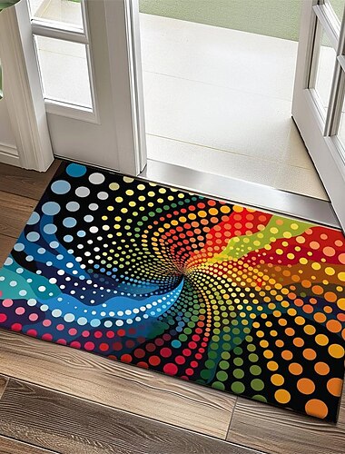  Juin Mois de la Fierté Mois de la Fierté LGBTQ LGBT Tapis de Bienvenue Pointillisme Arc-en-ciel Tapis de Cuisine Tapis de Sol Tapis Antidérapant Tapis de Zone Tapis Imperméable Tapis Intérieur