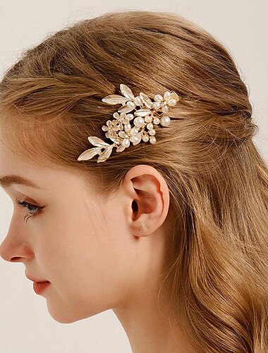  Kopfschmuck Kopfbedeckung Haarklammer Künstliche Perle Strass Hochzeit Cocktail Vintage Luxus Mit Strass Kunstperlen Kopfschmuck Kopfbedeckung