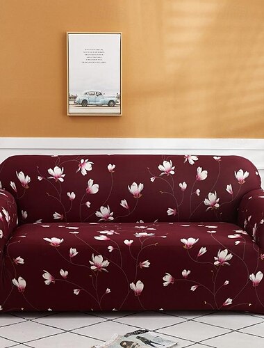  tryckt elastiskt överdrag för blommigt & geometriskt mönster endast för inomhusbruk