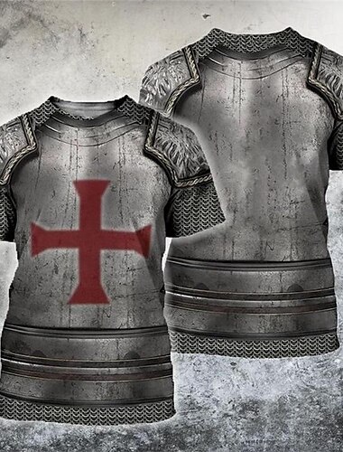  Tempeliers krijgers T-Shirt Afdrukken 3D Grafisch Voor Voor heren Volwassenen Carnaval Maskerade 3D afdrukken Casual / Dagelijks