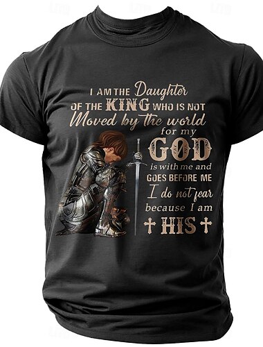  Herren Zitate & Sprüche Kreuz Buchstabendruck T Shirt T-Shirt 100% Baumwolle Kurzarm Grafik Hemd Schwarz Armeegrün Dunkelblau Bequemes T-Shirt Straße Sport im Freien Modedesigner-Kleidung
