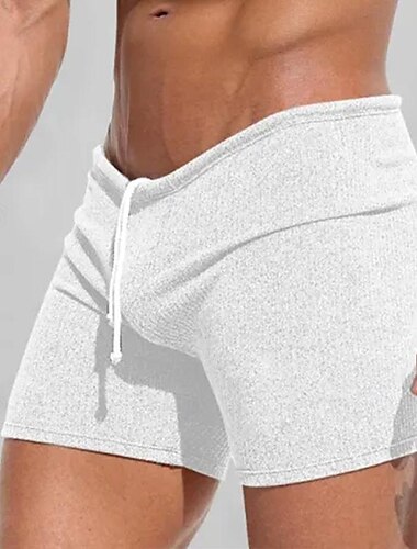  Herren Sweatshorts Kurze Hose Shorts Kurze Hosen Bermudas Kordelzug Elastische Taille Glatt Komfort Sport Kurz Yoga Täglich Fitnessstudio Athleisure Weiß Khaki Mikro-elastisch