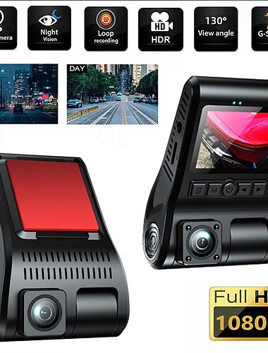  Fahrrekorder 2-Zoll-Bildschirm HD Panorama Nachtsicht Infrarot 1080p Autorekorder mit drei Linsen