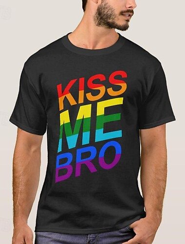  LGBTQ T-Shirt Camisas del Orgullo Arco iris Bésame hermano Gracioso lesbiana Homosexuales Para Pareja Unisexo Adulto Mascarada Estampado en caliente Desfile del orgullo Mes del Orgullo