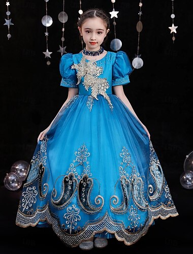  Gotisch Rokoko Vintage inspiriert Kleid Partykostüm Maskerade Prinzessin Shakespeare Einfarbig Ballkleid Mädchen Halloween Karneval Kindertag Party Geburtstag Ferien Kinder Kleid Ganzjahres