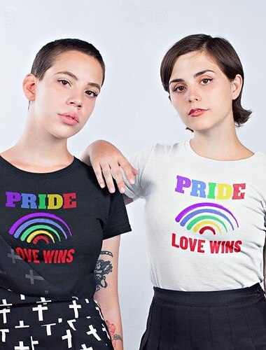  LGBTQ T-Shirt Camisas del Orgullo Arco iris Orgullo, el amor gana lesbiana Para Mujer Adulto Mascarada Estampado en caliente Desfile del orgullo Mes del Orgullo