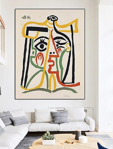  Pablo Picasso Ölgemälde handgefertigt Pablo Picasso Tete de Femme Ölgemälde handgemalt vertikal berühmte Pablo Picasso Menschen Vintage moderne Malerei