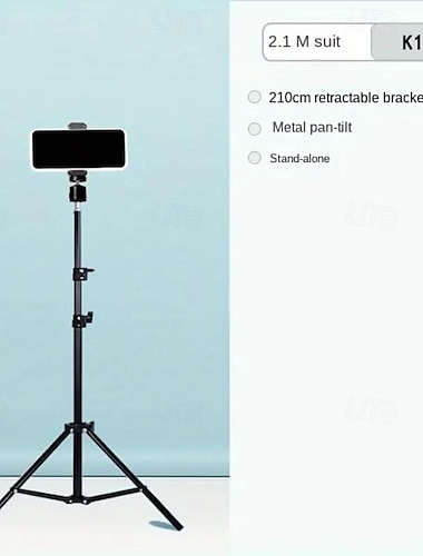  2,1 m golvstativ enkelstativ fyll ljus stativ mobil live streaming selfie stativ fotografering ljus stativ golv selfie stativ