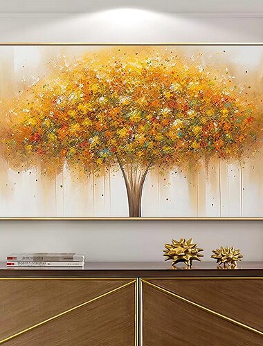  Mintura handgefertigte Ölgemälde mit Baum- und Blumenmotiv auf Leinwand, Wanddekoration, große moderne abstrakte Kunstbilder für die Inneneinrichtung, gerolltes, rahmenloses, ungedehntes Gemälde