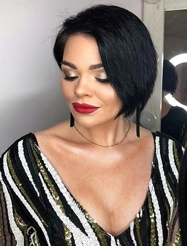  بوب شعر مستعار شعر بشري قصير قطع عابث الباروكات للنساء السود شعر مستعار الإنسان مع الانفجارات غلويليس الطبقات شعر مستعار لا شيء الدانتيل شعر مستعار أمامي كامل آلة صنع شعر مستعار 1b اللون