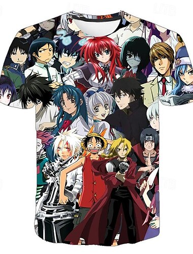  One Piece Affe D. Ruffy Tony Tony Chopper T-Shirt-Ärmel Zeichentrick Manga Anime 3D Harajuku Grafik Kawaii Für Paar Herren Damen Erwachsene Karneval Maskerade 3D-Druck Strasse Casual