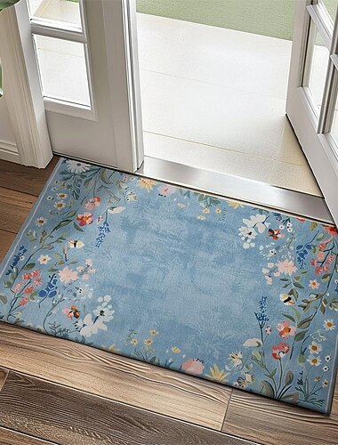  Vintage Blumen Obst Fußmatte Küchenmatte Bodenmatte rutschfeste Bereich Teppich ölfester Teppich Indoor Outdoor Matte Schlafzimmer Dekor Badezimmermatte Eingangsteppich
