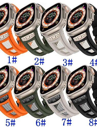 عصابة الرياضة متوافق مع Apple Watchband 42mm 44 ملم 45 ملم 49 ملم وعر، خشن، قاس نغمتان قابل للتعديل TPU سيليكون استبدال حزام الساعة إلى iwatch Ultra 2 Series 9 8 7 SE 6 5 4 3 2 1