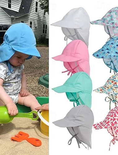  pălărie de găleată pentru copii mici cu boruri largi reglabile pentru protecție solară - pălărie unisex pentru băieți și fete